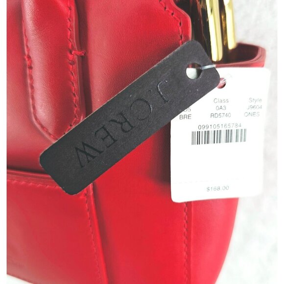 J CREW Red Smooth Leather Mini Harper Top Handle Satchel Crossbody NWT - Picture 3 of 15